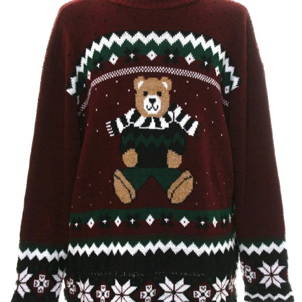 1980's classical vintage teddy bear sweater